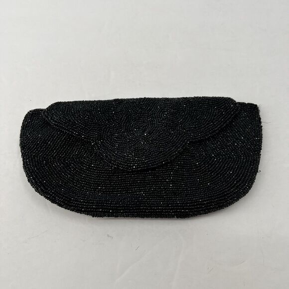 VTG Neusteters Stunning Black Beaded Clutch Evening Bag Purse Classy Cocktail - Picture 1 of 9
